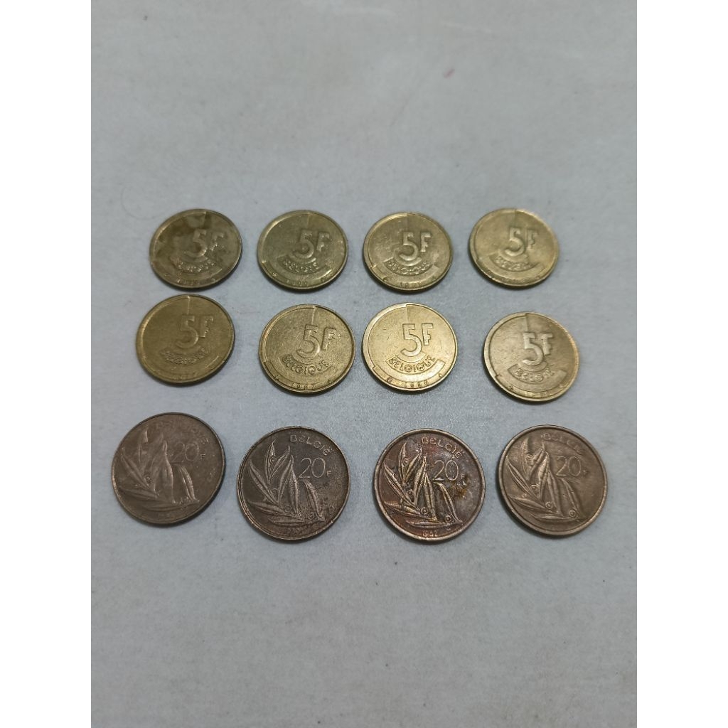 Koin mata uang Franc Belgia