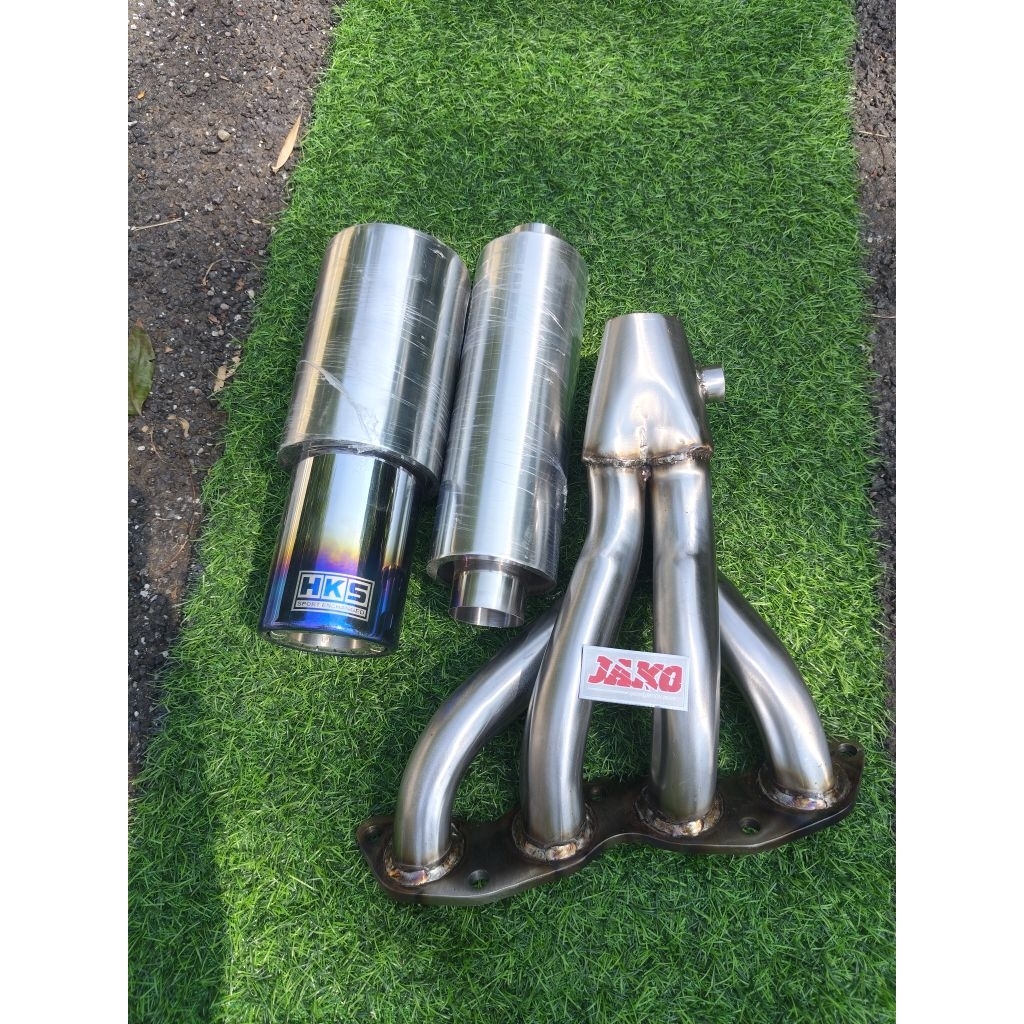 knalpot racing Honda jazz gd3 header resonator Muffler 1sett manifold racing