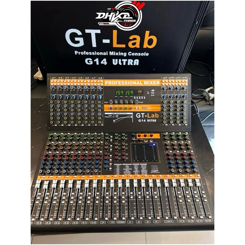 MIXER AUDIO GT-LAB 14 ULTRA 12 CHANNEL + HARDCASE / Mixer Gt-lab 14 Ultra Original / Mixer audio Gt 