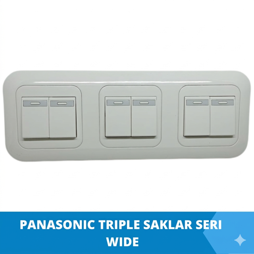 Saklar 6 Panasonic Wide Series | Saklar Seri Panasonic 3 gang