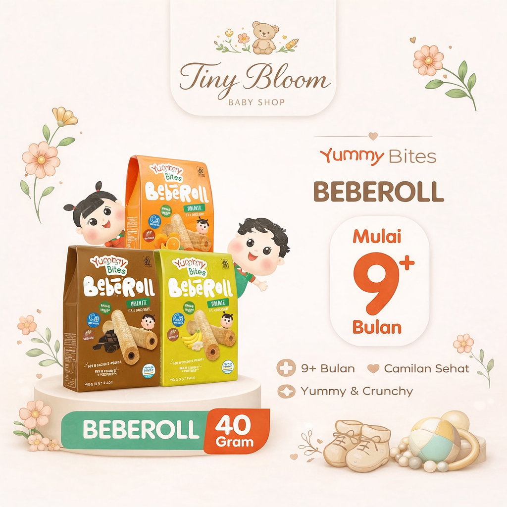 Yummy Bites Beberoll 40g Snack Bayi 6+ Bulan | Cemilan Bayi | Cemilan MPASI Sehat, Renyah, Mudah Dig
