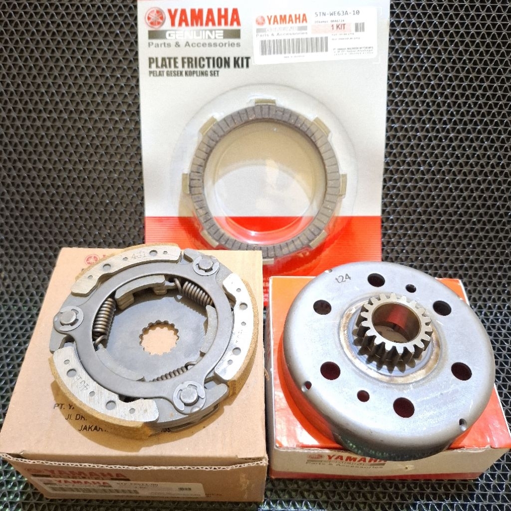 Paket Mangkok Kopling 18T Yamaha Jupiter z/ Vega r/ Vega r New/ Crypton ORI (3barang)