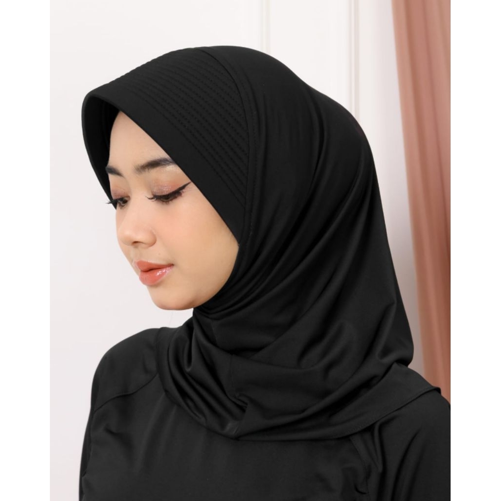 JILBAB INSTAN PET TEBAL/BERGO SPORTY PET LEBAR(UKURAN M STANDART)
