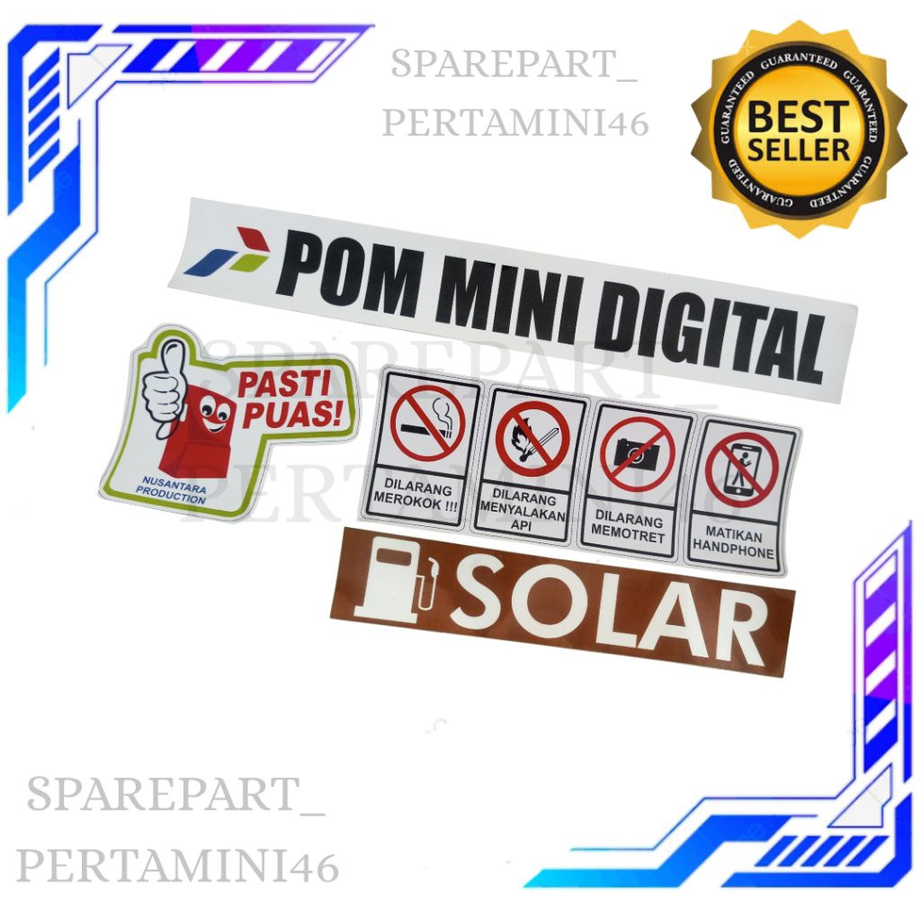 Stiker Set Pom Mini Digital 1 Nozzle Solar Terbaru