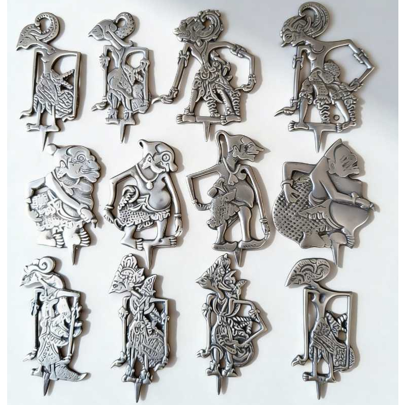 Souvenir Wayang Pandawa Miniatur Wayang Punokawan Aluminium Antik