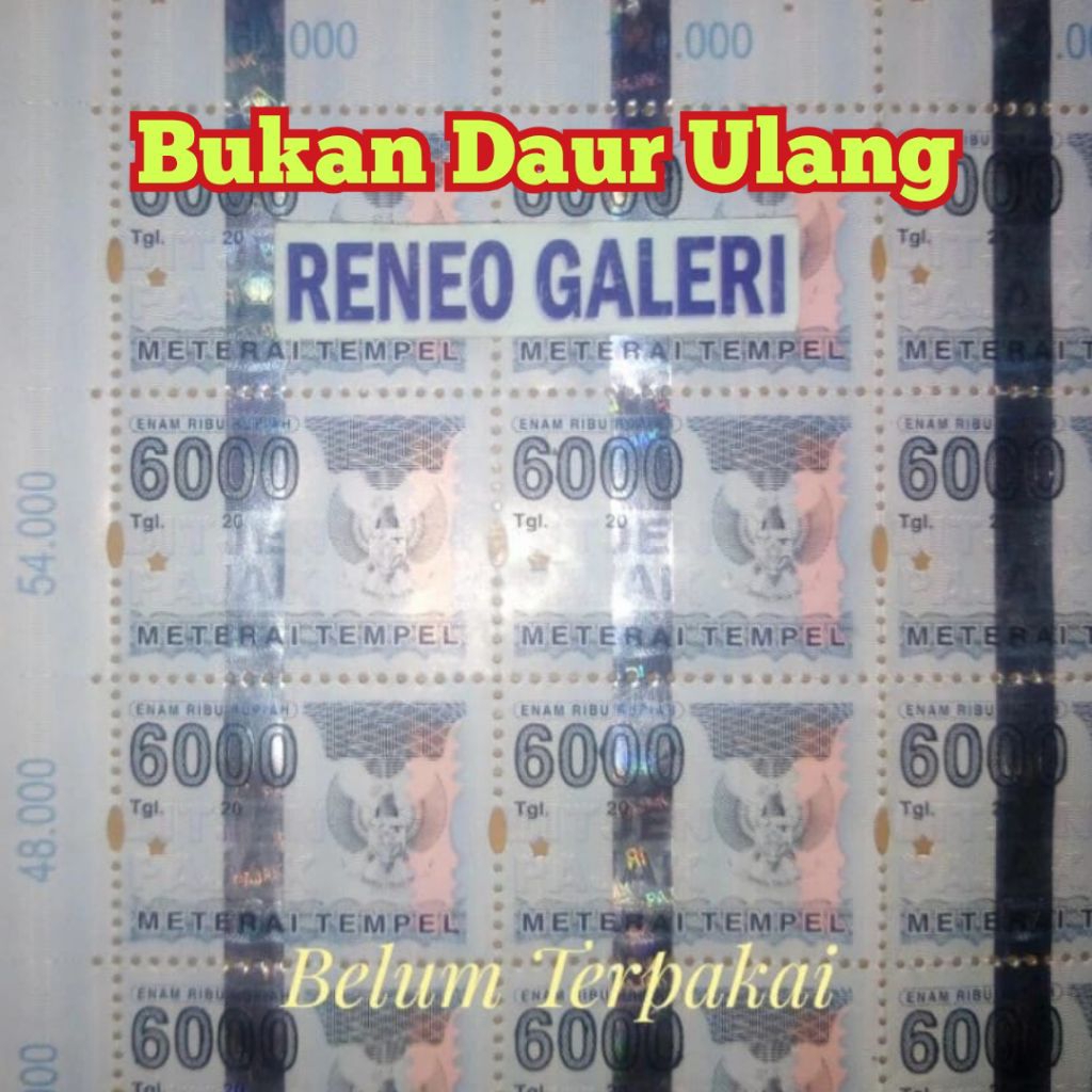 Materai 6000 Tahun 2005 2006 2007 2008 2009 2010 Meterai tempel Rp 6.000 Rupiah 1pcs baru original M