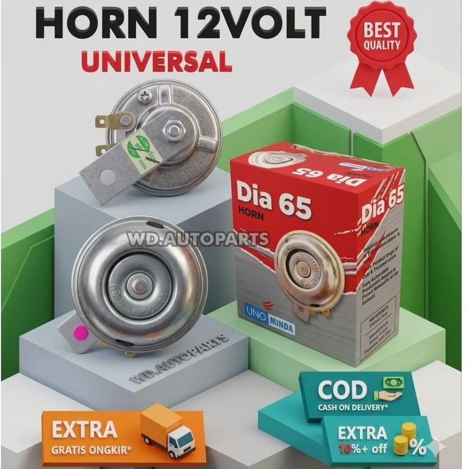 KLAKSON MOTOR HORN 12 VOLT UNIVERSAL UNO MINDA