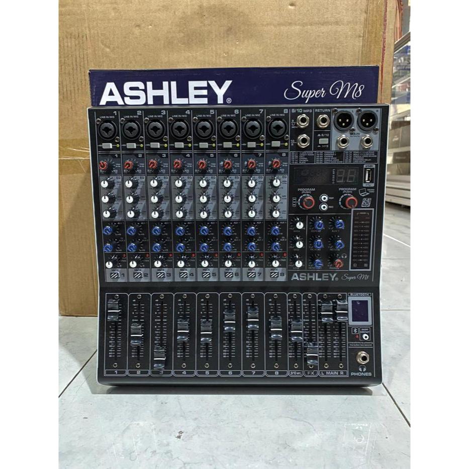 Mixer Audio Ashley Super M8 Original 8 Channel 99DSP USB Bluetooth PC Soundcard | SuperM8 8Ch 8 Chan