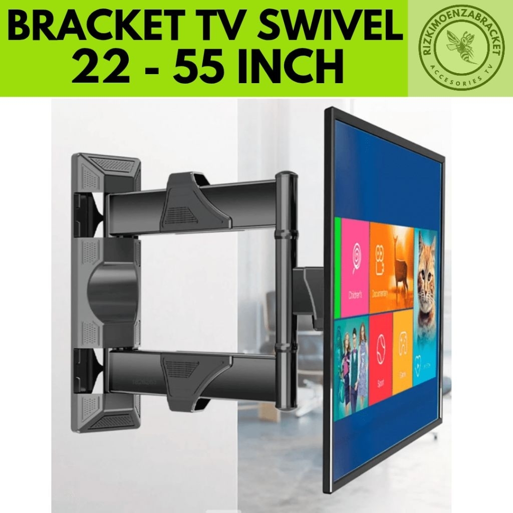 Braket / Bracket TV Swivel 32 40 42 43 50 55 60 65 70 75 Inch Bisa Geser Kana Kiri