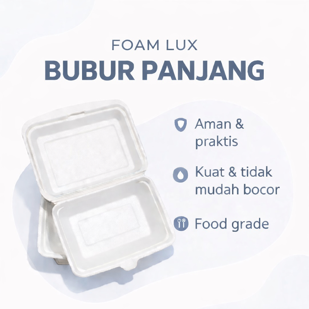 Kotak Makanan Styrofoam Bubur (LUX) – Wadah Nasi Kotak Praktis