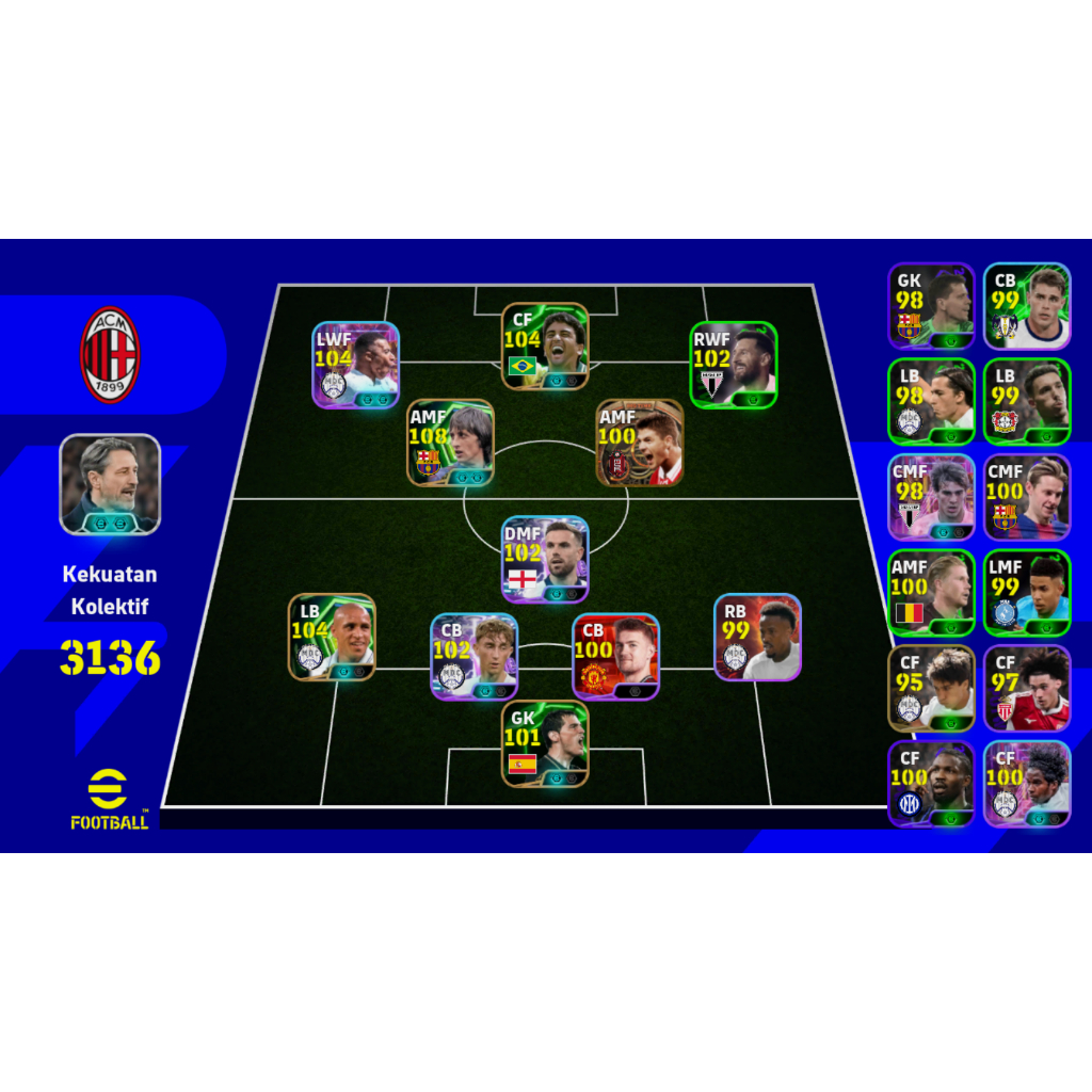 Akun Efootball Mobile ST Mbappe, Cruyff, Bebeto dkk