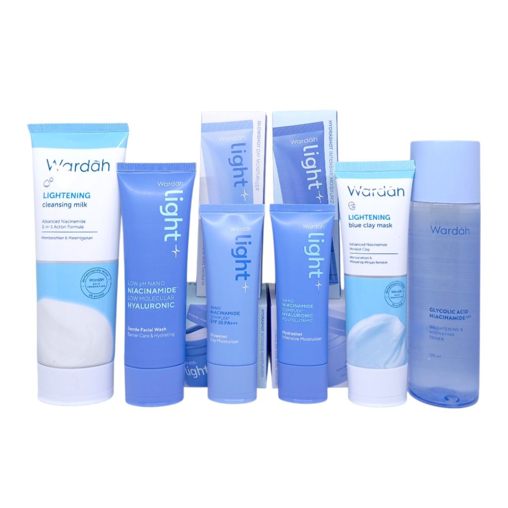 Wardah Paket Light+ Series Lengkap/ Perawatan Wajah / Wardah original