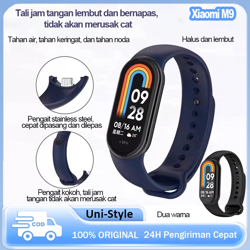 Smartwatch Xiaomi M9 dengan Layar Tahan Air, Smartwatch Pemantau Detak Jantung, Pelacak Kebugaran, U
