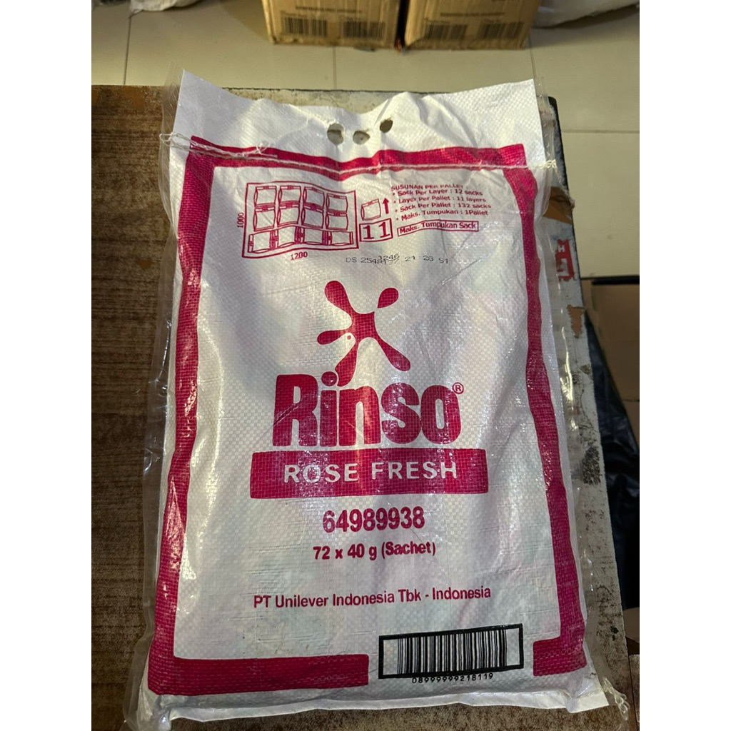 rinso bubuk 1 dus isi  72 x 40g