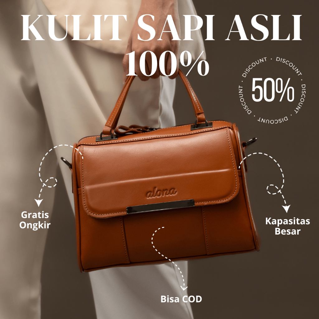 Win Leather - Freya Bag Tas Kerja Tas Kuliah Tas Laptop Ukuran Besar Tas Selempang Kulit Asli Origin