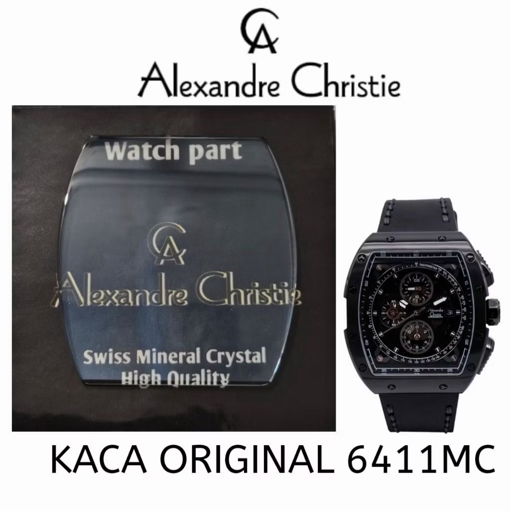 kaca asli jam tangan alexandre christie 6411mc / kaca jam ac 6411 pria original