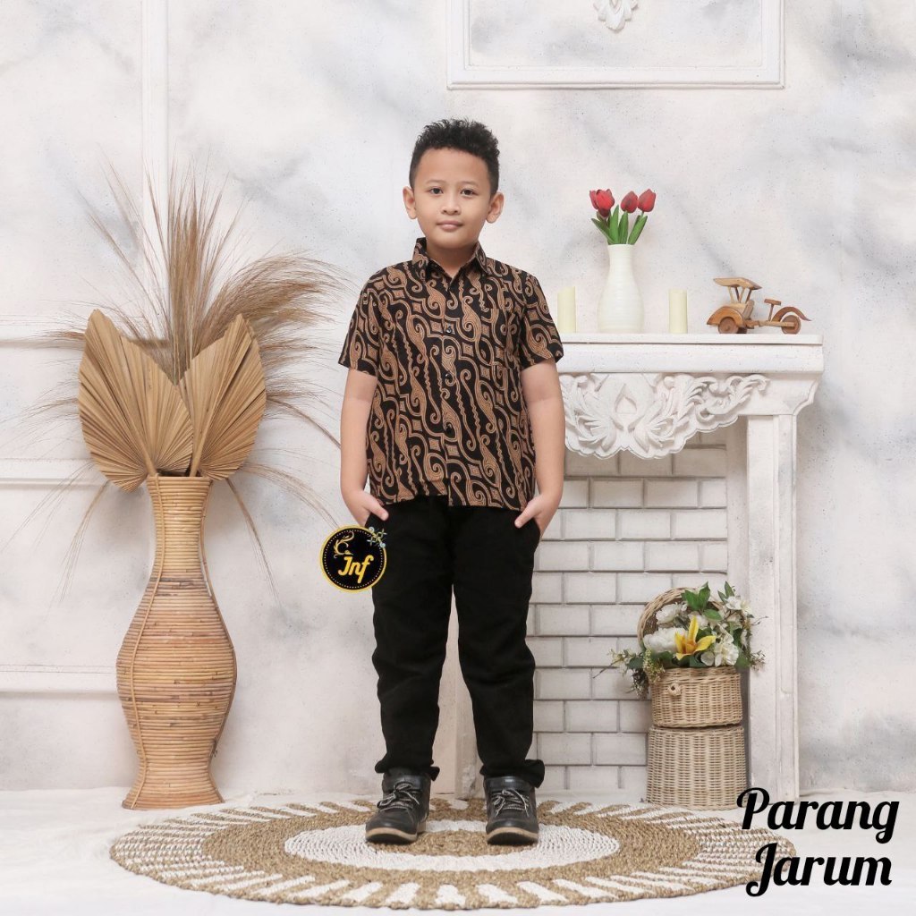 Batik Anak Pria Klasik Modern M L XL XXL Umur 2 - 12 tahun Baju Kemeja Anak Lengan Pendek