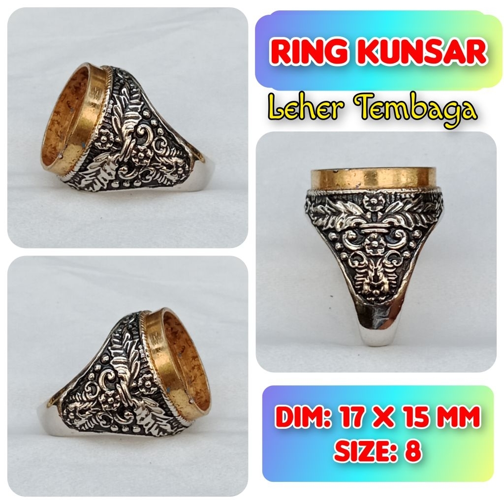 Cincin Emban Batu Akik dan Permata Leher Tembaga.49