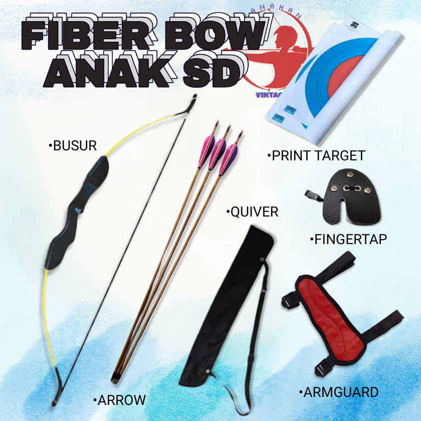 Busur Panah Fiber Anak Pemula Busur Panahan Fiber Untuk Anak Bonus Quiver Punggung