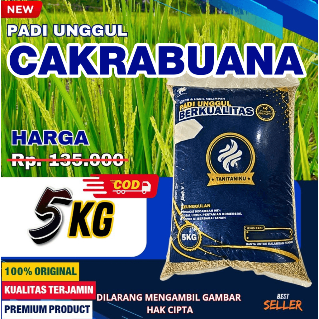 Benih Padi bibit padi Cakrabuana original kemasan 5 KG
