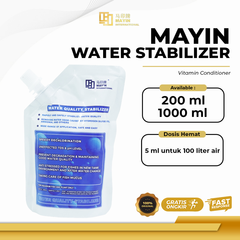 Mayin Water Stabilizer aquarium - Vitamin Conditioner Ikan aquarium