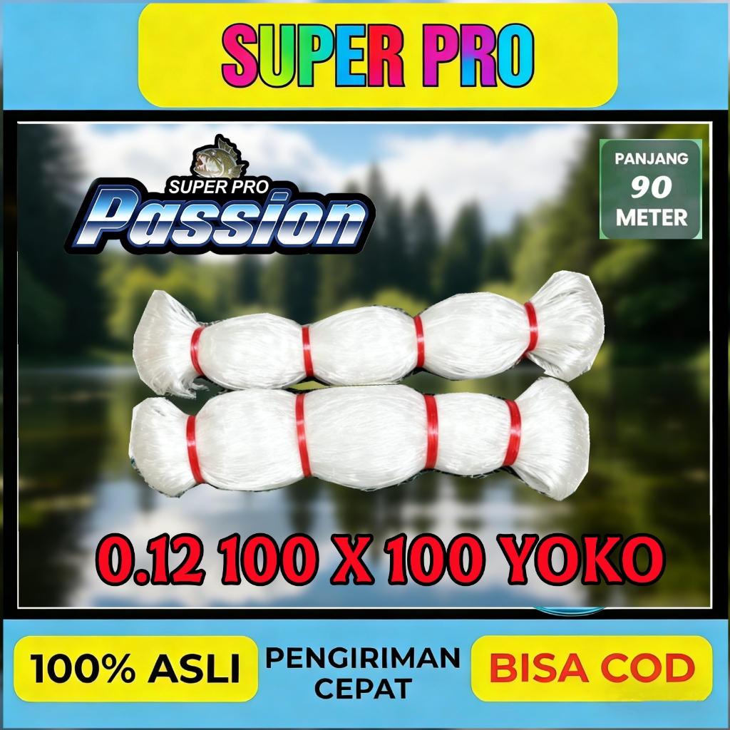 JARING IKAN / JARING SENAR 012 100X100 YOKO JARING SENAR 012 / PUKAT 012 / PUKAT COD / JARING KEPITI