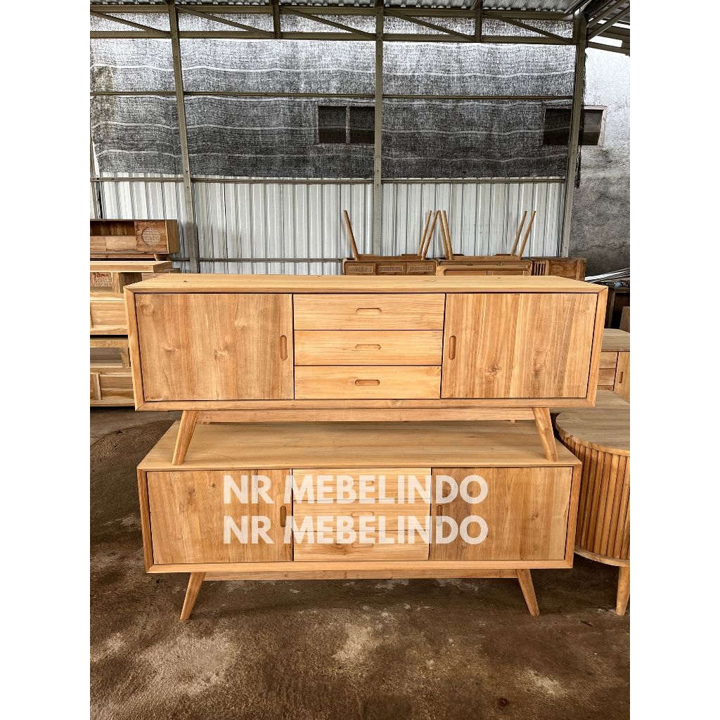 Bufet Tv Retro Minimalis Jati Bufet Tv Jati Bufet Tv Minimalis Kayu Jati Bufet Retro Jati Bufet Tv T