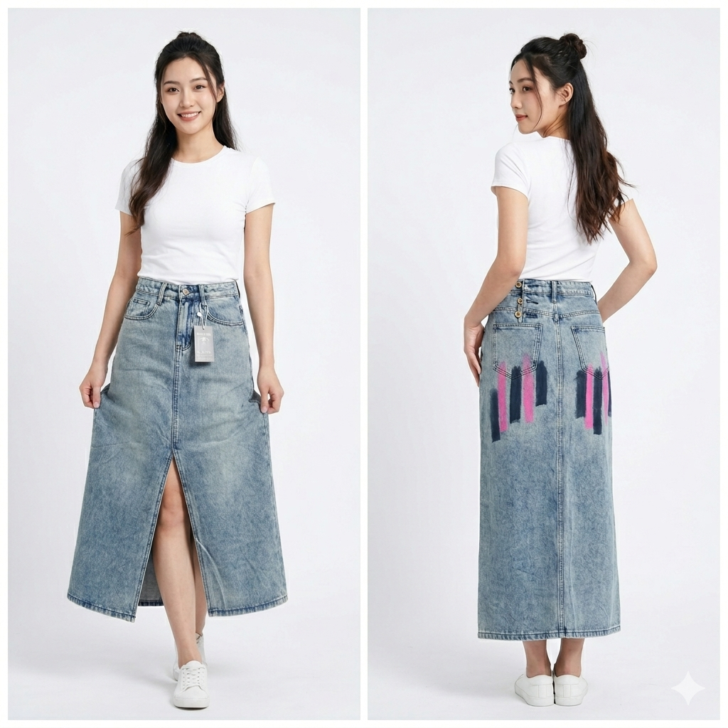 XILIN JEANS - 065 ROK 7/8 DENIM SKIRT EDITION