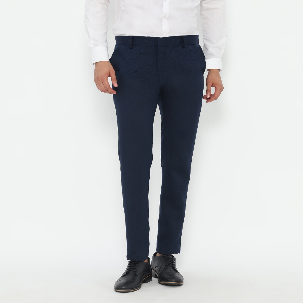 Celana Panjang Pria Formal Slimfit Navy|Celana Formal Pria Andre Laurent (OB21)