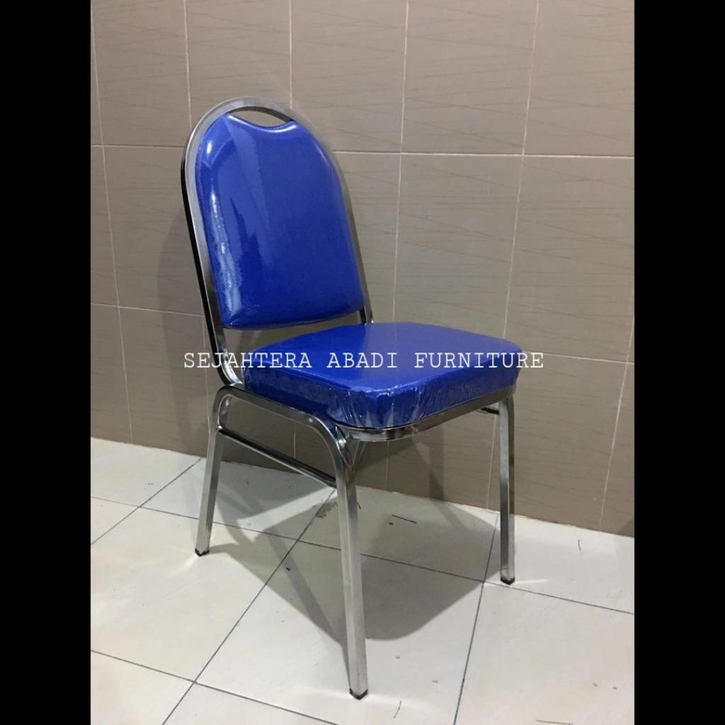Kursi Susun besi chrome Pipa Kotak, kursi model chitose KSN-02 kursi tunggu kursi pesta kursi terop 