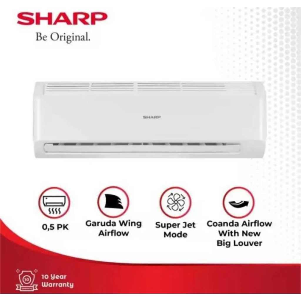 AC SHARP UNIT SAJA LUAR PEKANBARU 1/2PK 3/4PK 1PK SERI AH-A BEY BERGARANSI RESMI