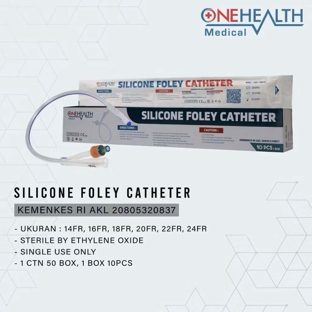 Kateter Urine Silikon Onehealth - Fleksibel, Steril, dan Tahan Lama