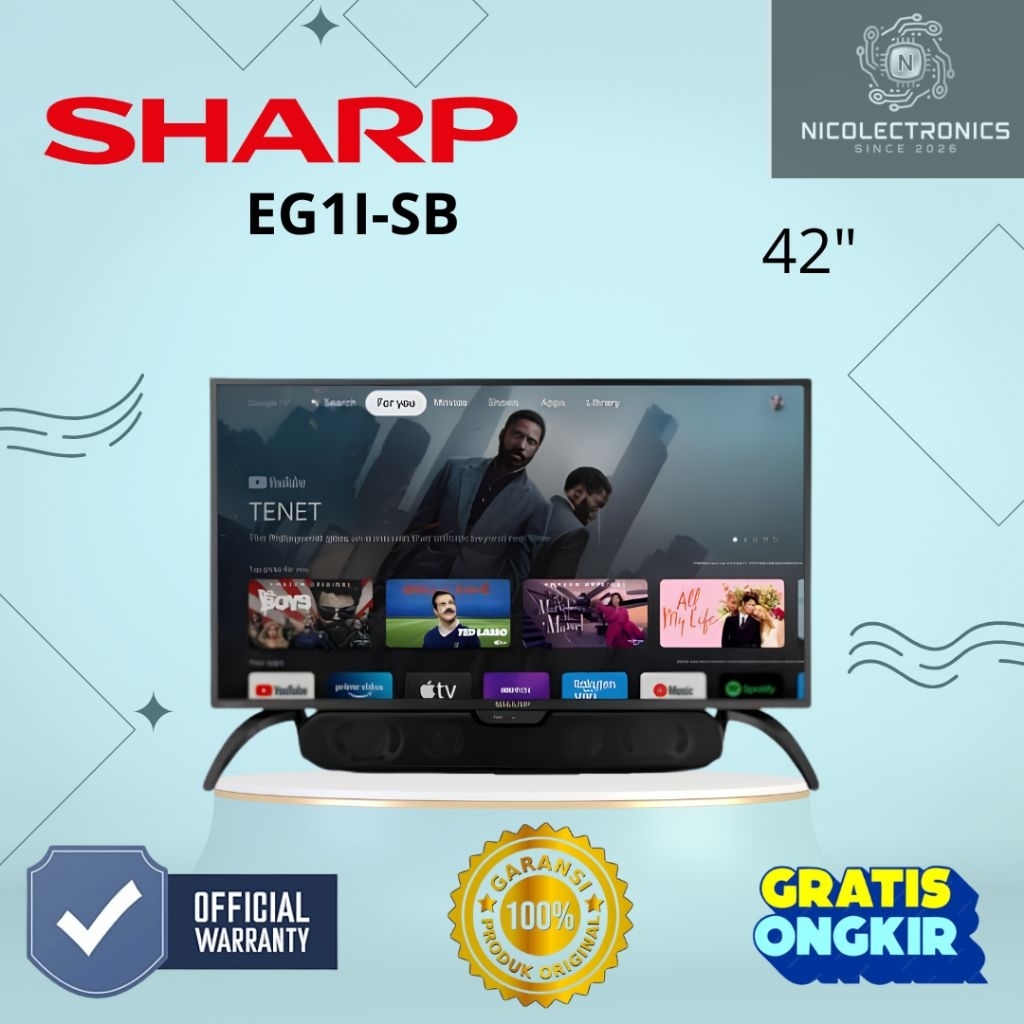 TV LED Sharp SoundBar 42EG1SB LED 42 inch Android TV Sharp SoundBar