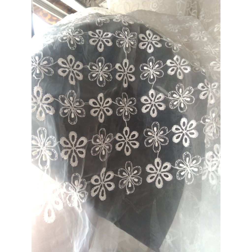 Kain organza bordir | Harga/0,5m | bahan organza bordir| bahan organza bordir | kain organza bordir.