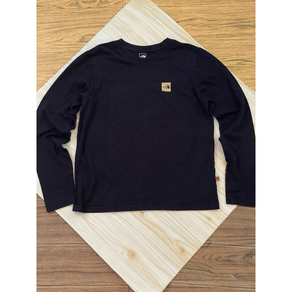 kaos lengan panjang hitam laki cowok The North Face TNF size XS remaja tanggung