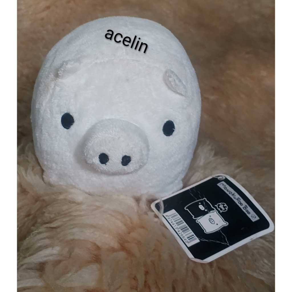 Vintage Monokuro Boo White Pig Japan - Tinggi-+15cm