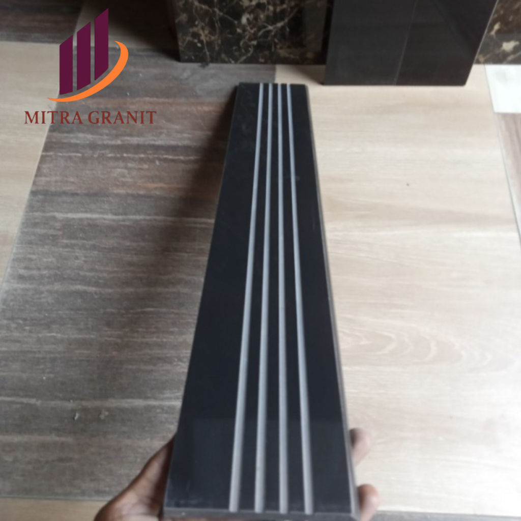 GRANIT LIST PLINT 10X50 GRANIT HITAM DINDING LANTAI TANGGA