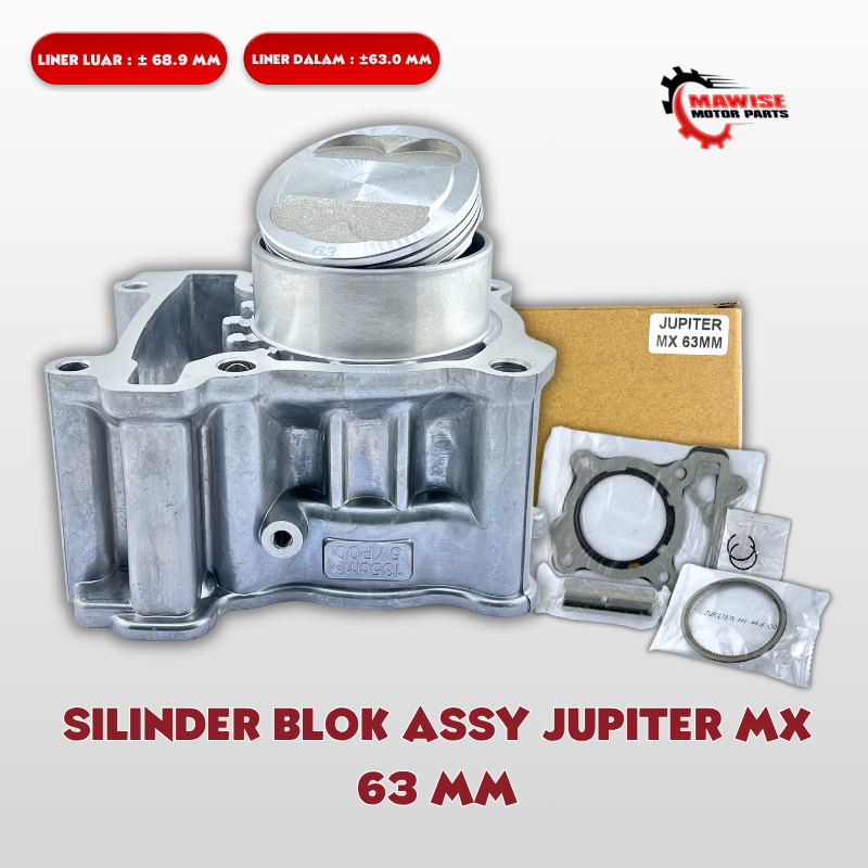 SILINDER BLOK ASSY JUPITER MX 63 MM - CYLINDER BLOCK SEHER BORING BORE UP SET JUPITER MX 63 MM