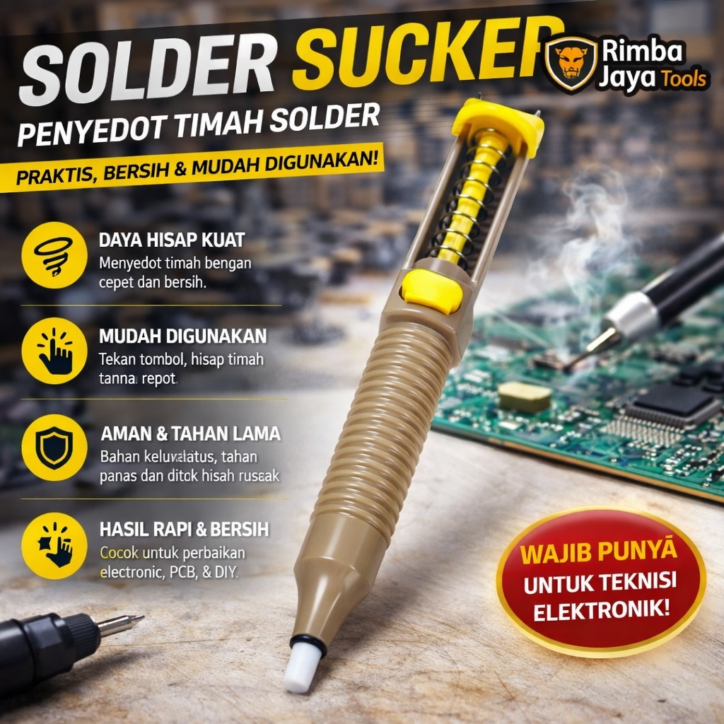 sedotan Timah jumbo penyedot timah solder sucker panjg 3.3cm