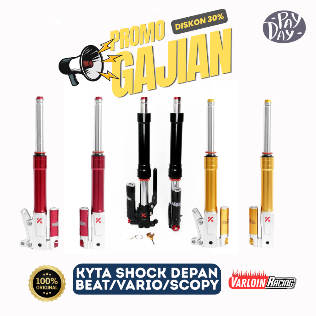 SHOCKBRAKER SUSPENSION SFF-05 FOR VARIO 110, 125, BEAT KYTA | UPSIDE DOWN FORK ADJUSTABLE VARIO UDF-