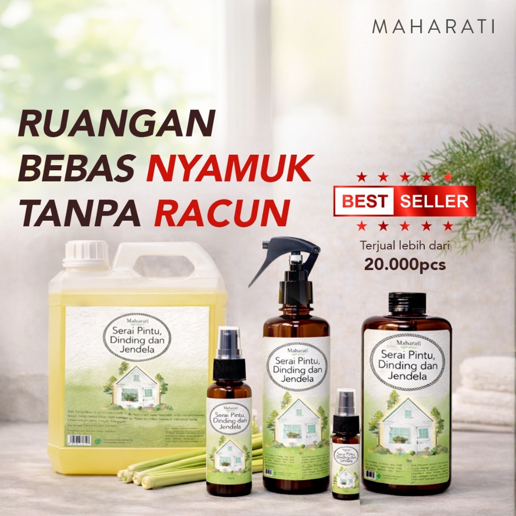 Maharati Serai Pintu Dinding & Jendela Bahan Alami Pengusir Serangga Multifungsi Nyamuk, Cicak, Keco