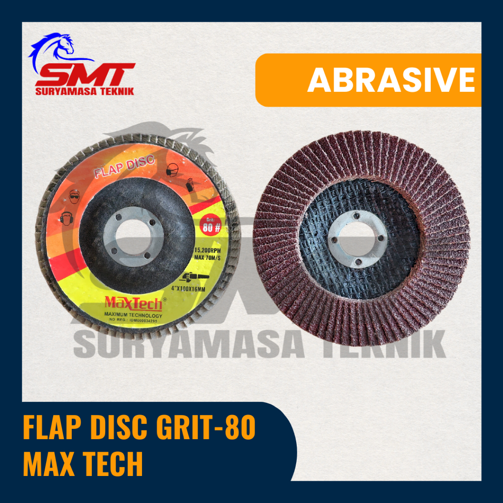 Flap Disc Grit 80 - Amplas Gerinda Halus Poles Besi Kayu Diameter 4 Inch