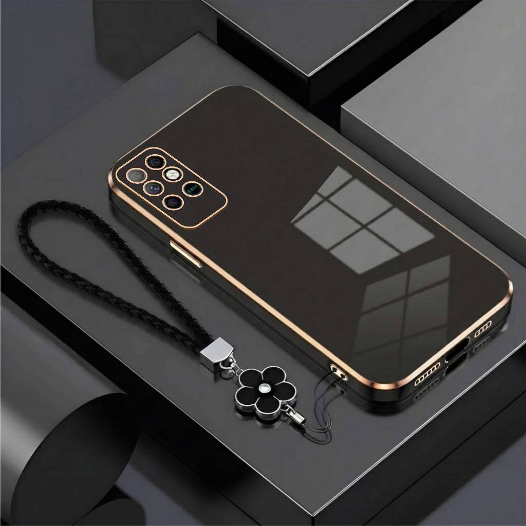 Soft Case Infinix Note 8 Note 12 G96 Note 12 VIP Case Plating Luxury Glossy With Flower Lanyard