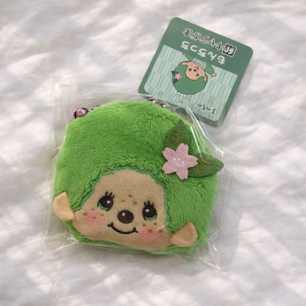 Original Monchhichi Matcha Coin Pouch Gacha Jepang Special Edition Cetekan Plush Keychain Import Jap