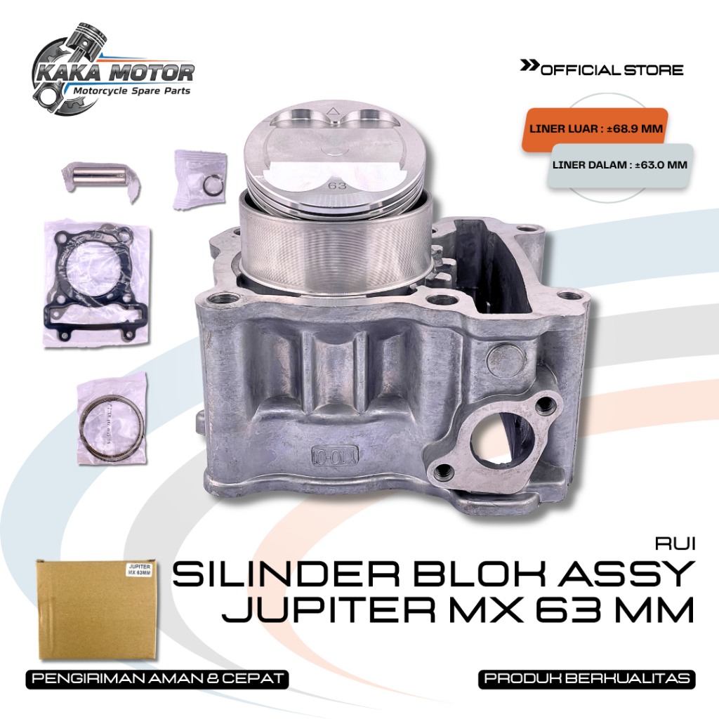 SILINDER BLOK ASSY JUPITER MX 63 MM - CYLINDER BLOCK SEHER BORING BORE UP SET JUPITER MX 63 MM