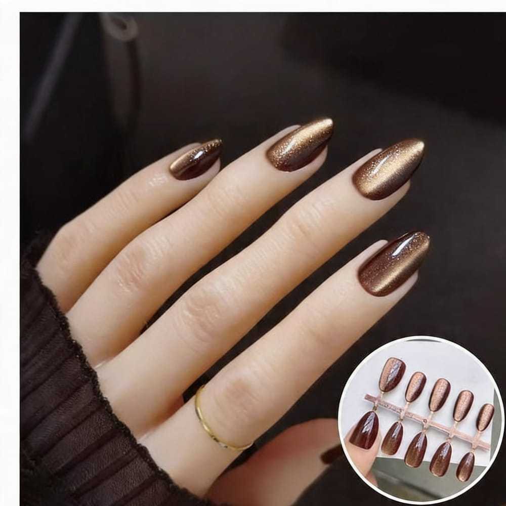 Kuku Palsu Bentuk Oval & Almond Fake Nails Nude / Merah / Hitam / Pink / Emas / Maroon Gratis Lem Je