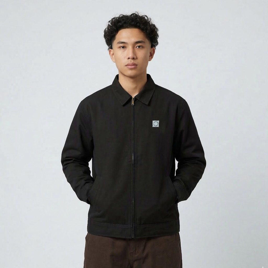 Rown Division Deck Jacket - Rown Dvsn Jaket Deck Hitam Heronium Black