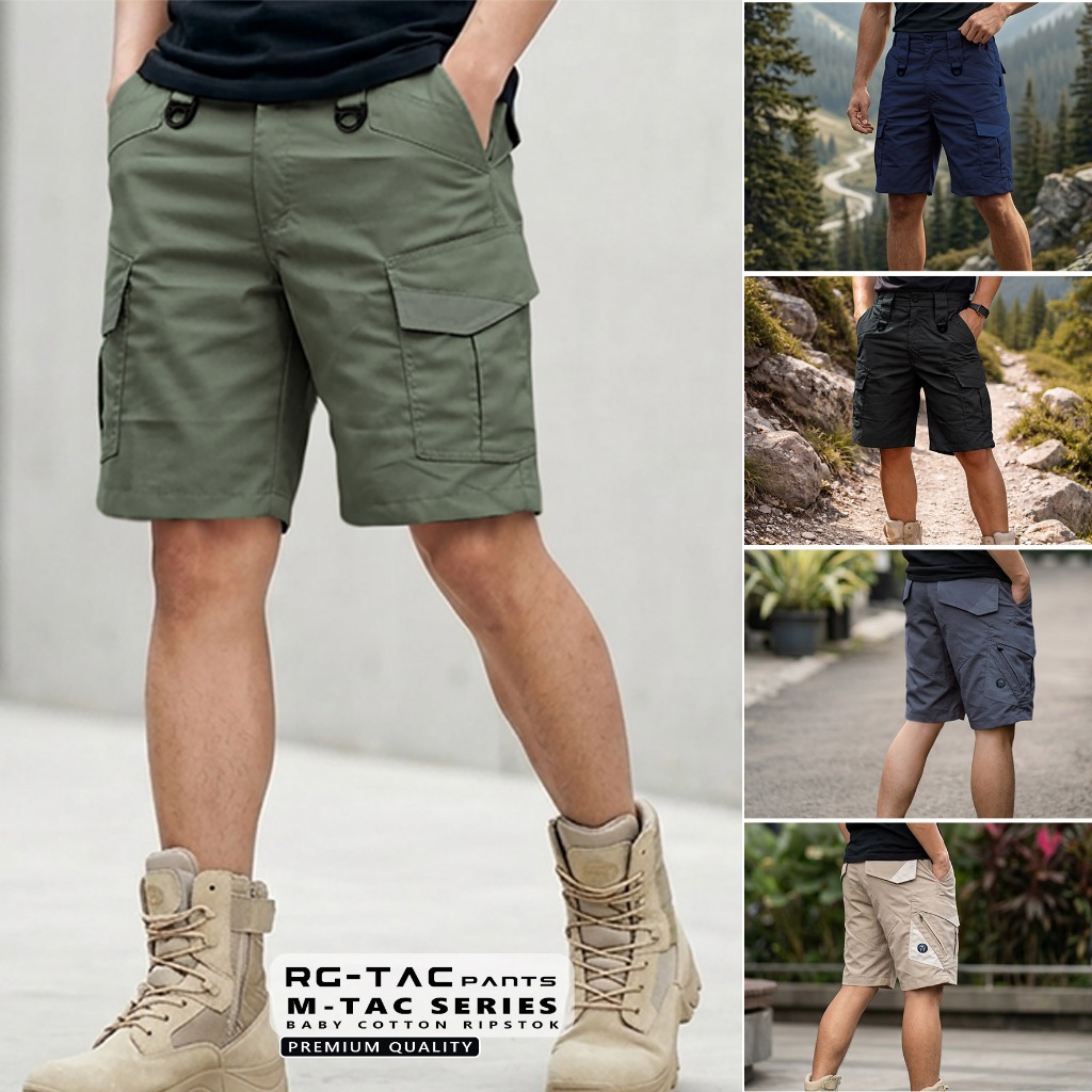RG-TAC Celana Pendek pria Cargo M-TAC Bahan Baby Katun Premium Nyaman Dipakai