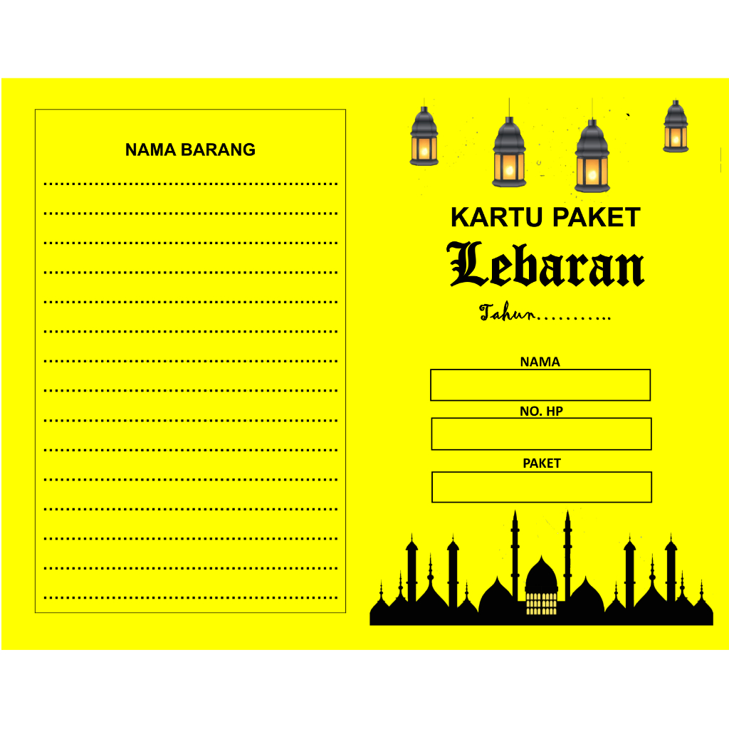 Kartu Paket Lebaran MINGGUAN Setahun