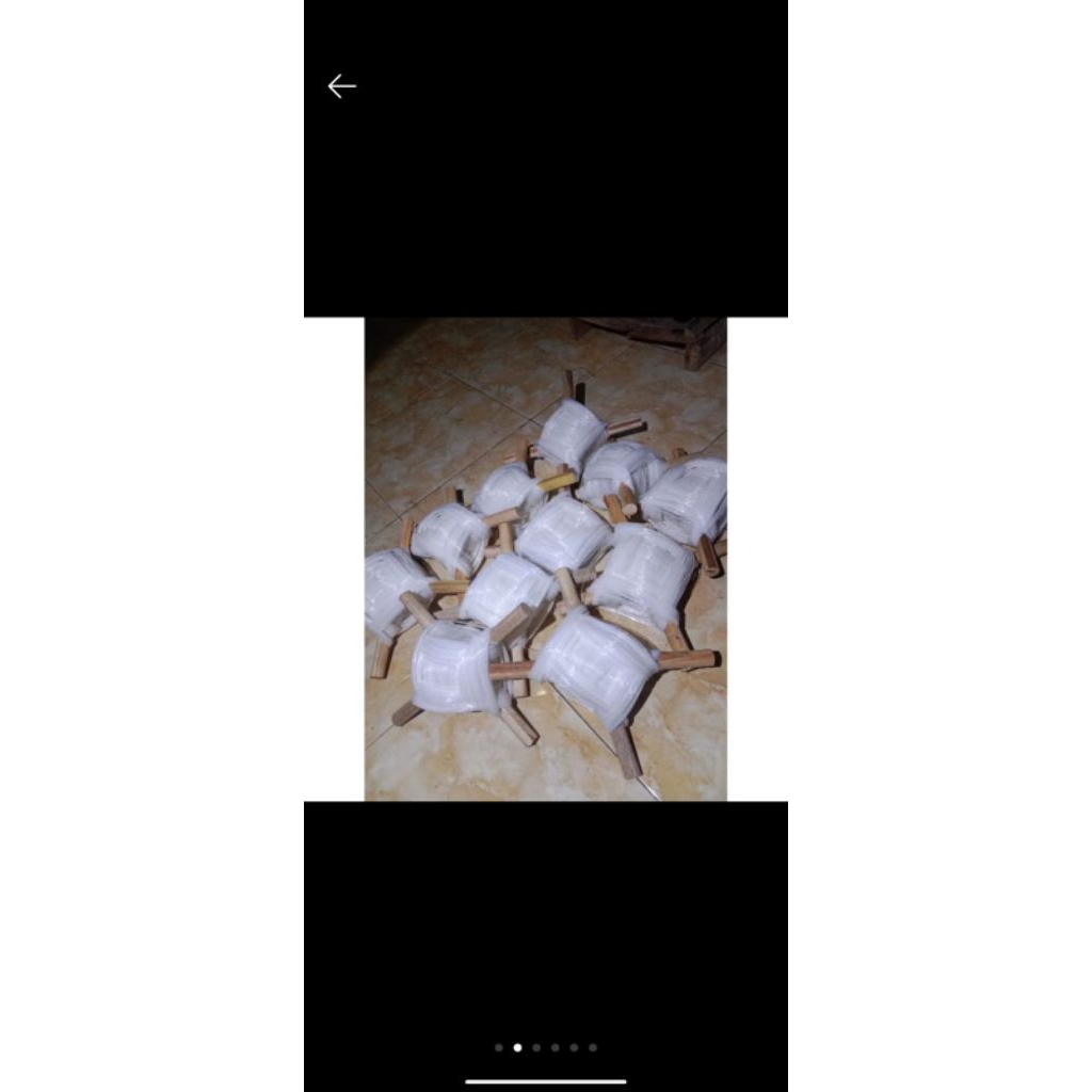 senar layangan + gulungan kayu tinggal pakai